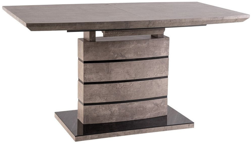 CASARREDO Jedálenský stôl rozkladacia LEONARDO 140x80 betón/čierna